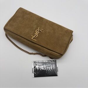 Saint Laurent Olive Leather Clutch